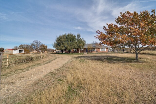 exterior space with a front yard