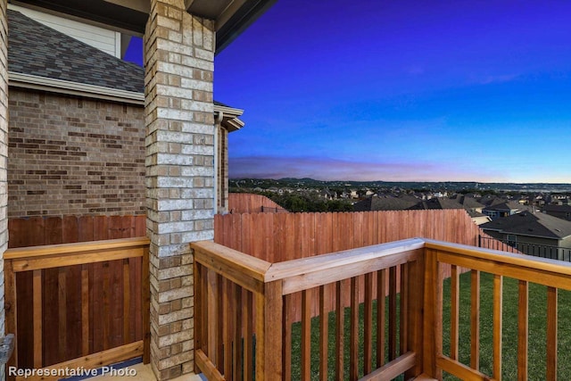 view of deck at dusk