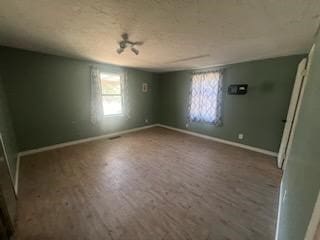 empty room featuring plenty of natural light and wood-type flooring