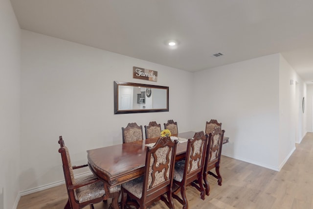 dining area featuring light hardwood / wood-style flooring