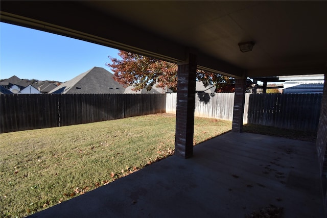 view of yard with a patio area