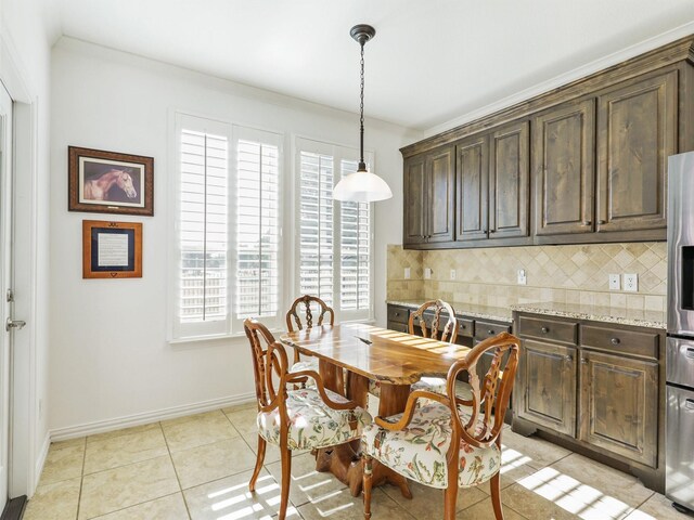 dining room with light tile patterned floors