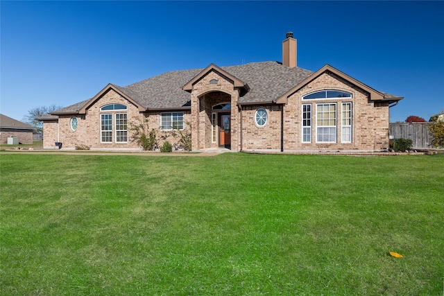 view of front of property featuring a front yard