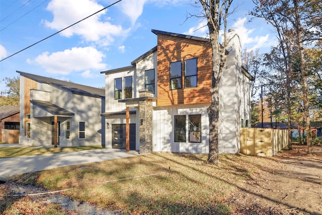 contemporary house with a garage