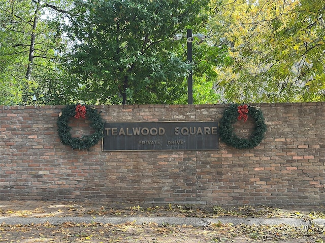 view of community sign