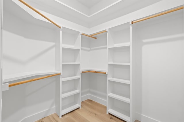 walk in closet featuring hardwood / wood-style floors