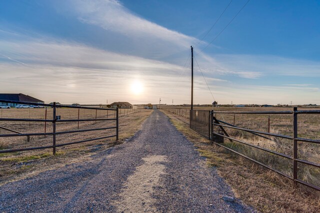 view of road featuring a rural view