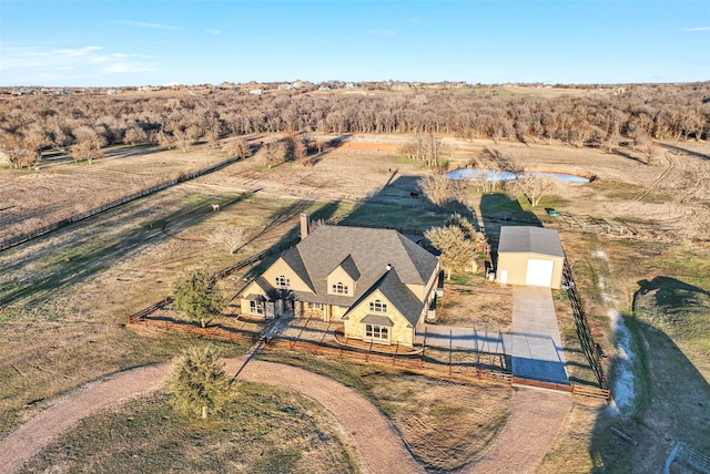 aerial view featuring a rural view