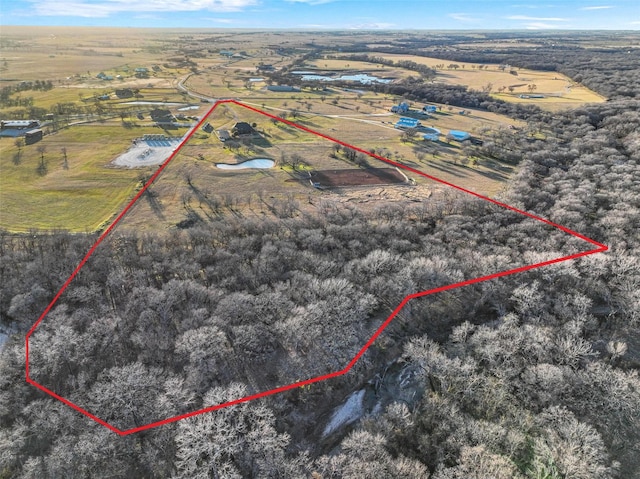 aerial view with a rural view