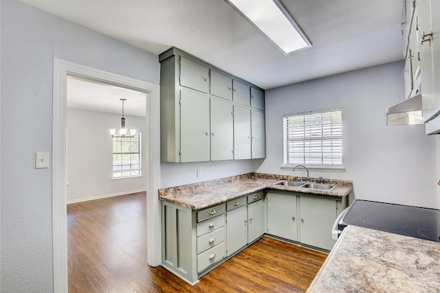 708 N US Highway 69, Celeste, TX 75423 - kitchen with plenty of natural light, a sink, electric range oven, and dark wood finished floors
