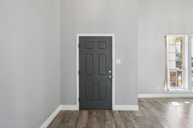 entrance foyer with light hardwood / wood-style flooring