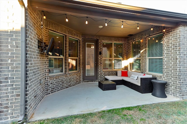 view of patio featuring an outdoor hangout area