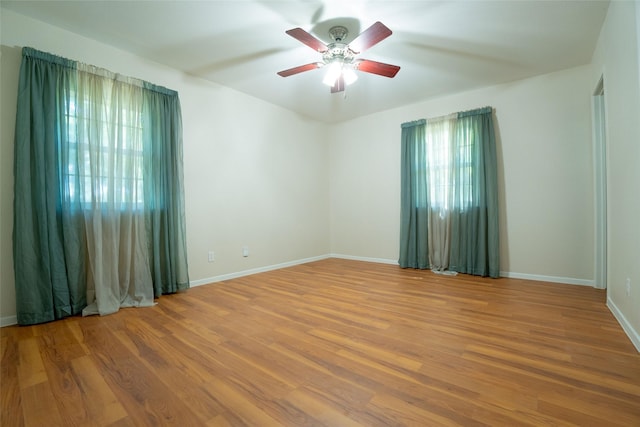 508 Squires Ln, Krugerville, TX 76227 - unfurnished room featuring baseboards, ceiling fan, and wood finished floors