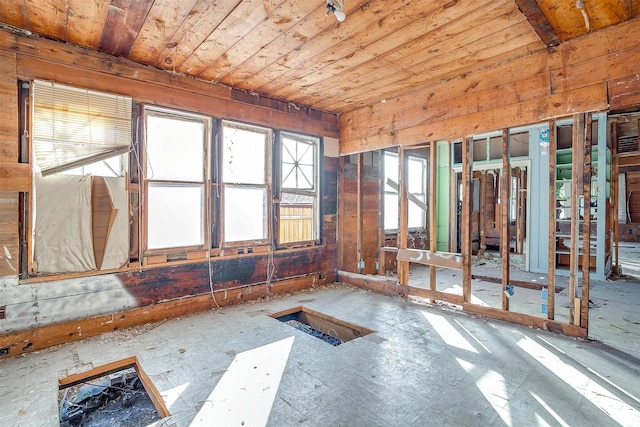 miscellaneous room with wood ceiling