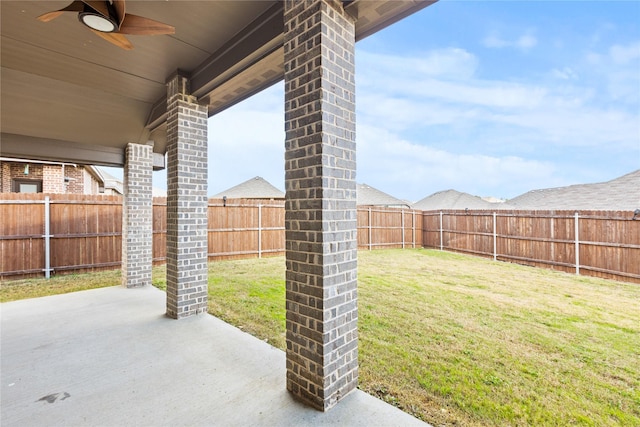 view of patio / terrace with ceiling fan