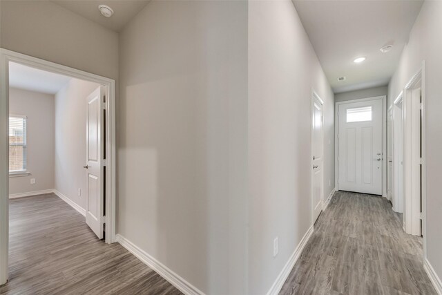 hall featuring light hardwood / wood-style floors