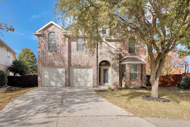 view of front facade with a garage