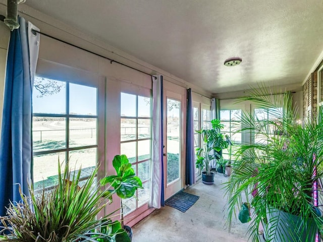 view of unfurnished sunroom