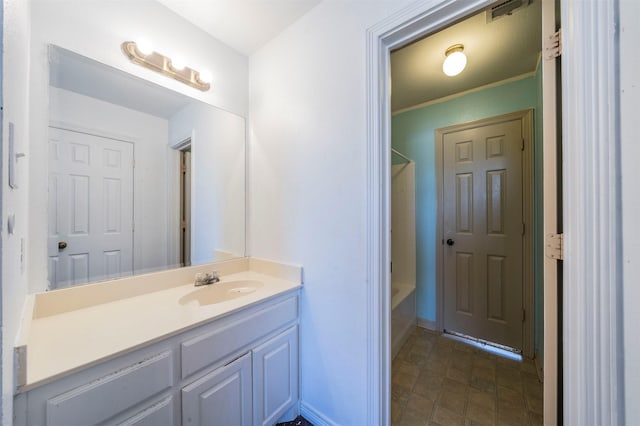 bathroom with shower / tub combination and vanity