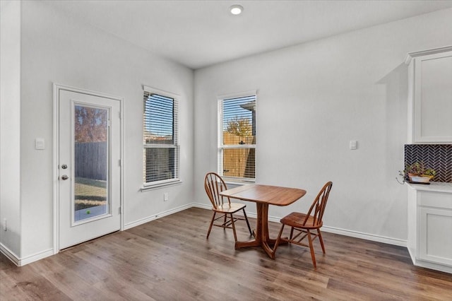 dining room featuring light hardwood / wood-style floors