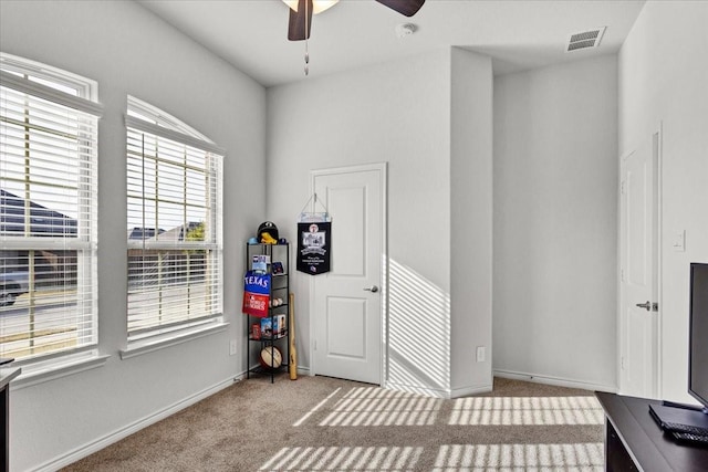 interior space with light colored carpet