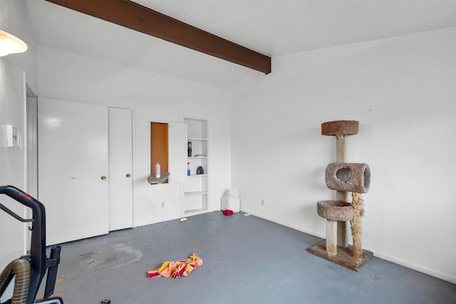 interior space featuring lofted ceiling