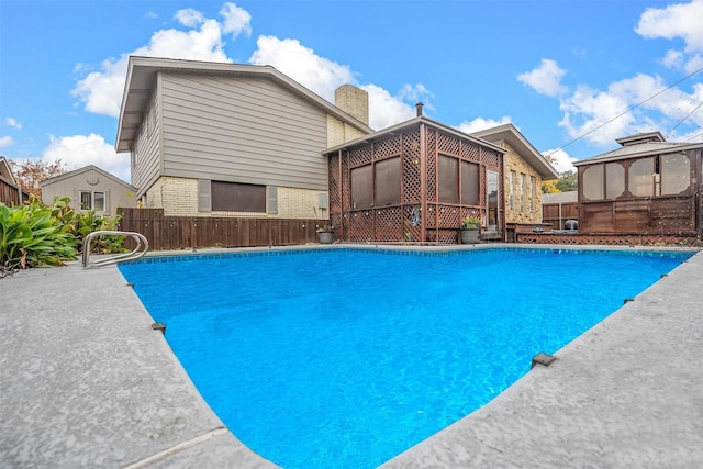 view of pool with a gazebo