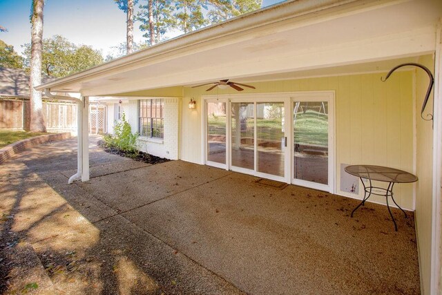 view of patio / terrace with ceiling fan