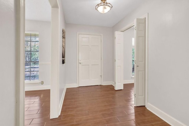 interior space with hardwood / wood-style flooring