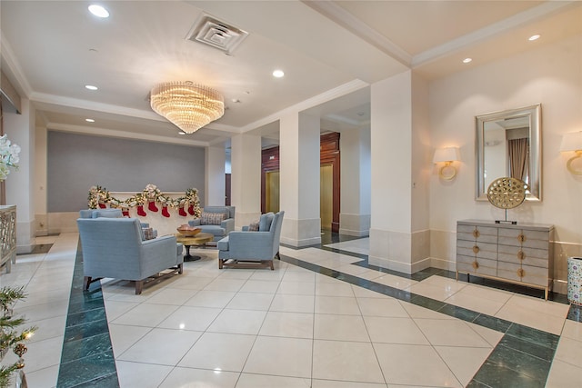 8181 Douglas Ave Unit 800, Dallas, TX 75225 - community lobby featuring ornamental molding and recessed lighting