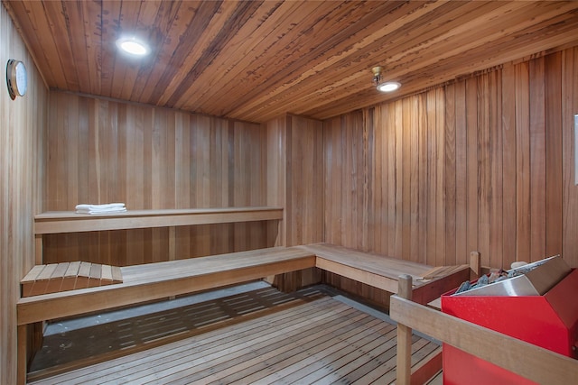 view of sauna