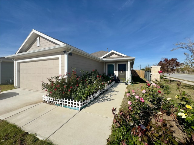 ranch-style home with a garage