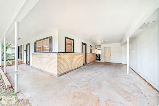 interior space featuring concrete floors