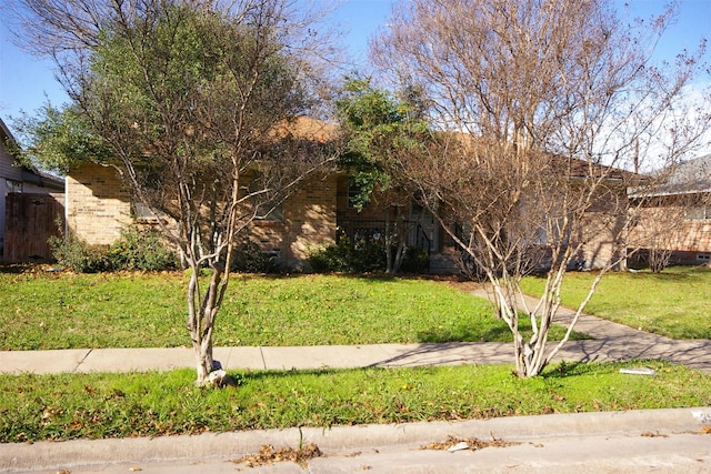 view of front of house featuring a front lawn