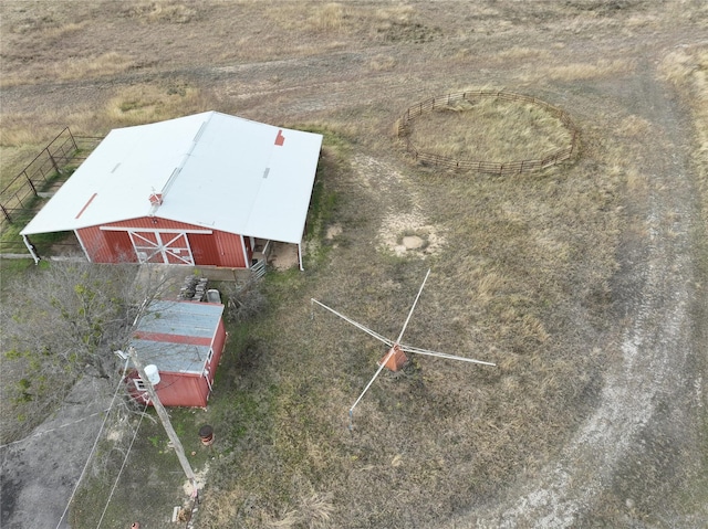 drone / aerial view with a rural view