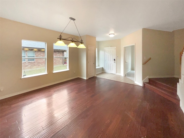 interior space featuring dark hardwood / wood-style flooring