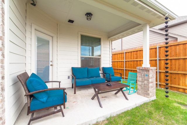 view of patio / terrace with an outdoor living space