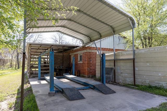 view of car parking with a carport