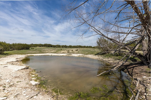 view of road with a water view