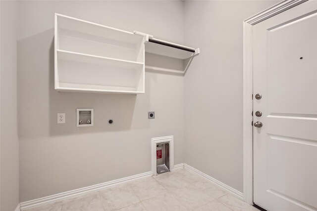 laundry area with hookup for an electric dryer, hookup for a gas dryer, and washer hookup