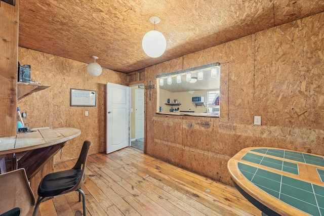 office area with hardwood / wood-style floors