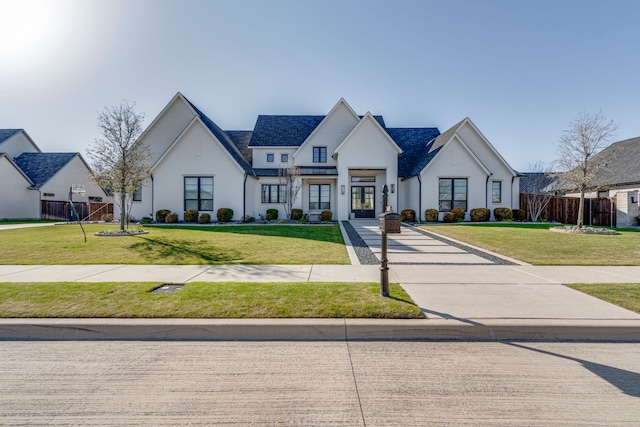 view of front facade with a front lawn