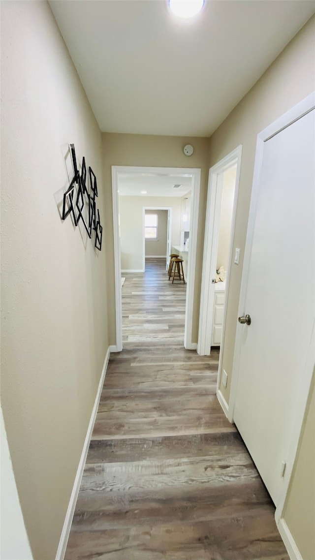 hall featuring light hardwood / wood-style flooring