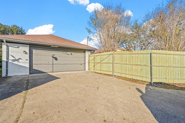 view of garage