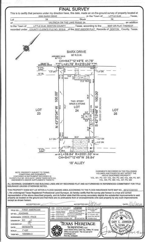 2053 Barx Dr, Little Elm, TX 75068 - survey map / technical document