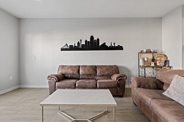 living room featuring hardwood / wood-style flooring