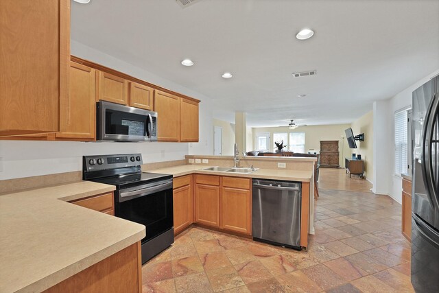 dining space featuring hardwood / wood-style flooring and ceiling fan