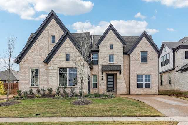 view of front of home with a front yard