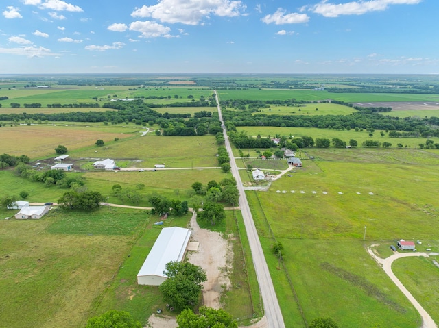 aerial view with a rural view