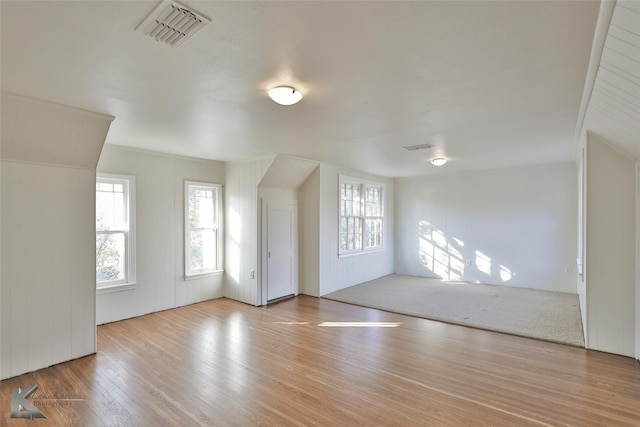 additional living space featuring light hardwood / wood-style flooring